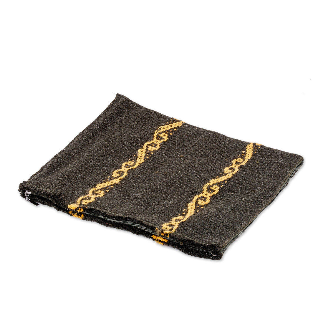 Yellow and Green Cotton and Paper Laptop Case (Large) - Modern Road