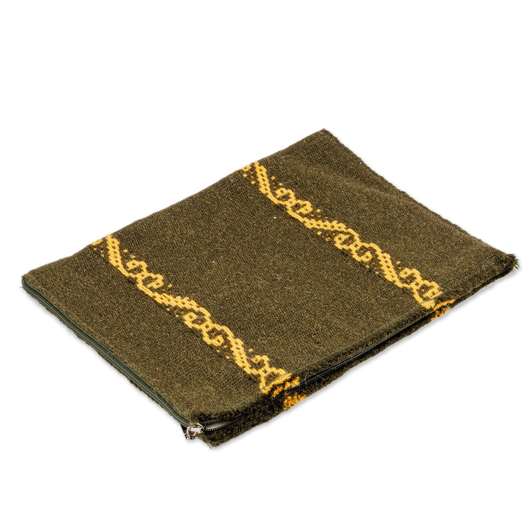 Yellow and Green Cotton Laptop Case (Small) - Modern Way