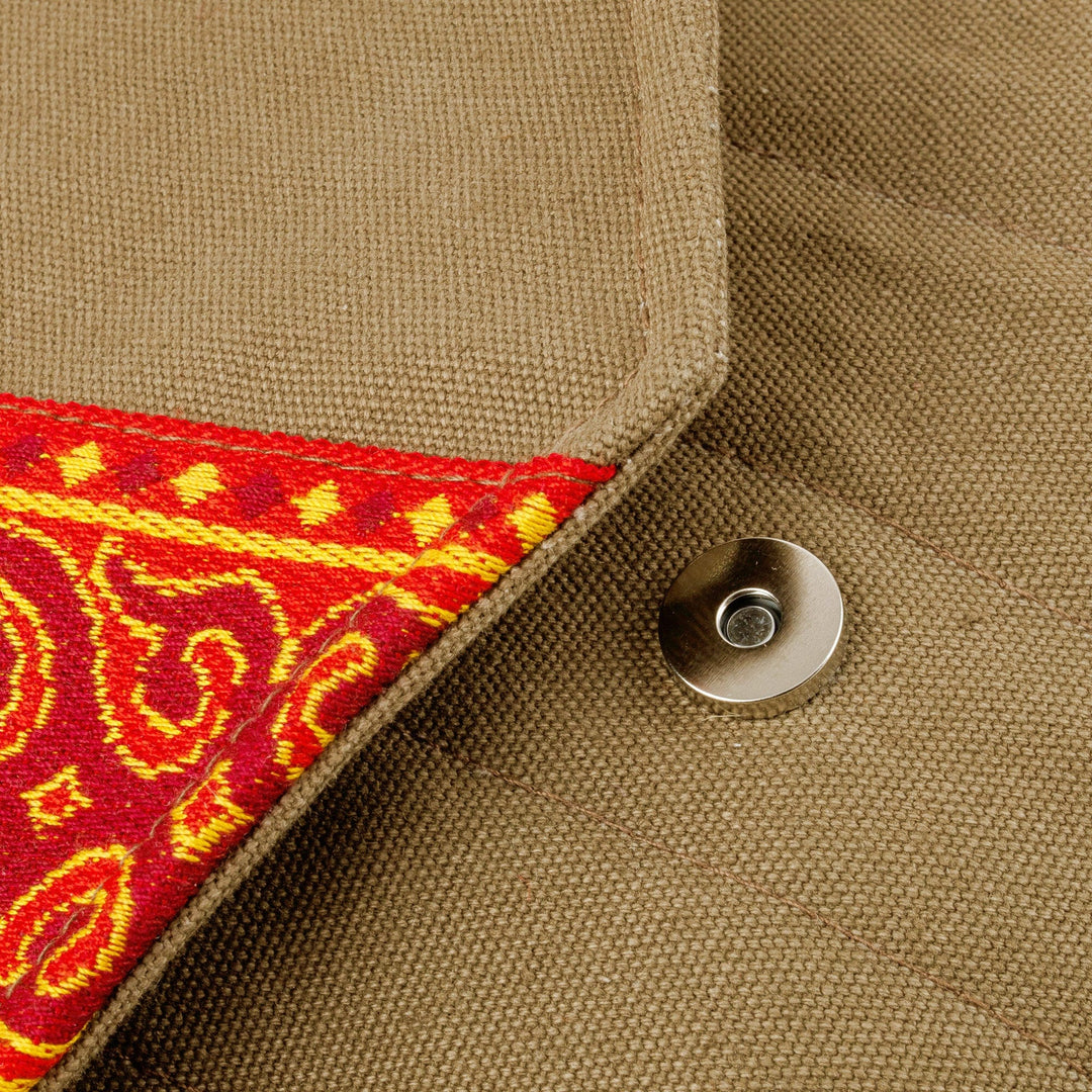 Folk Art Adjustable Red and Artichoke Tarp Shoulder Bag - The Glorious Day