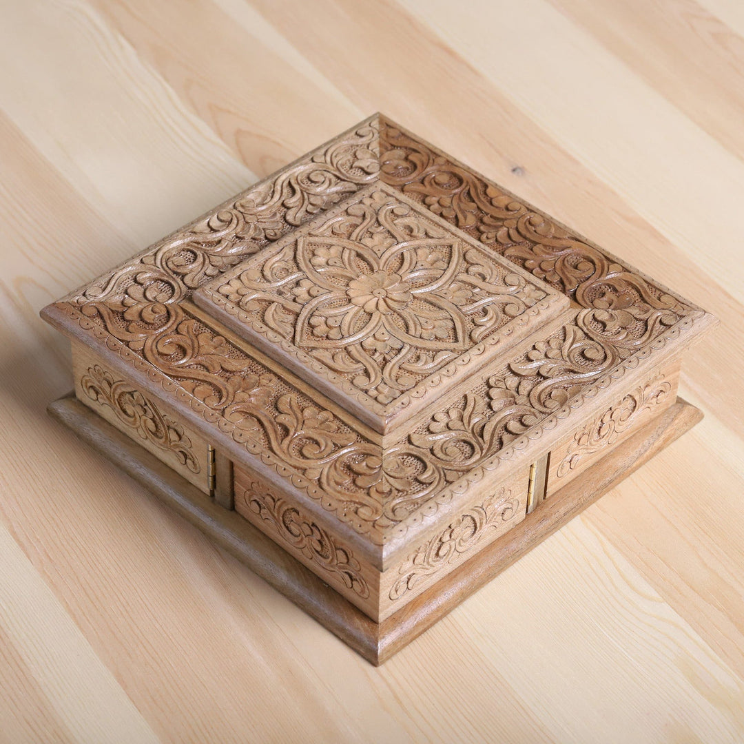 New photos -Large Wood Jewelry authentic Box