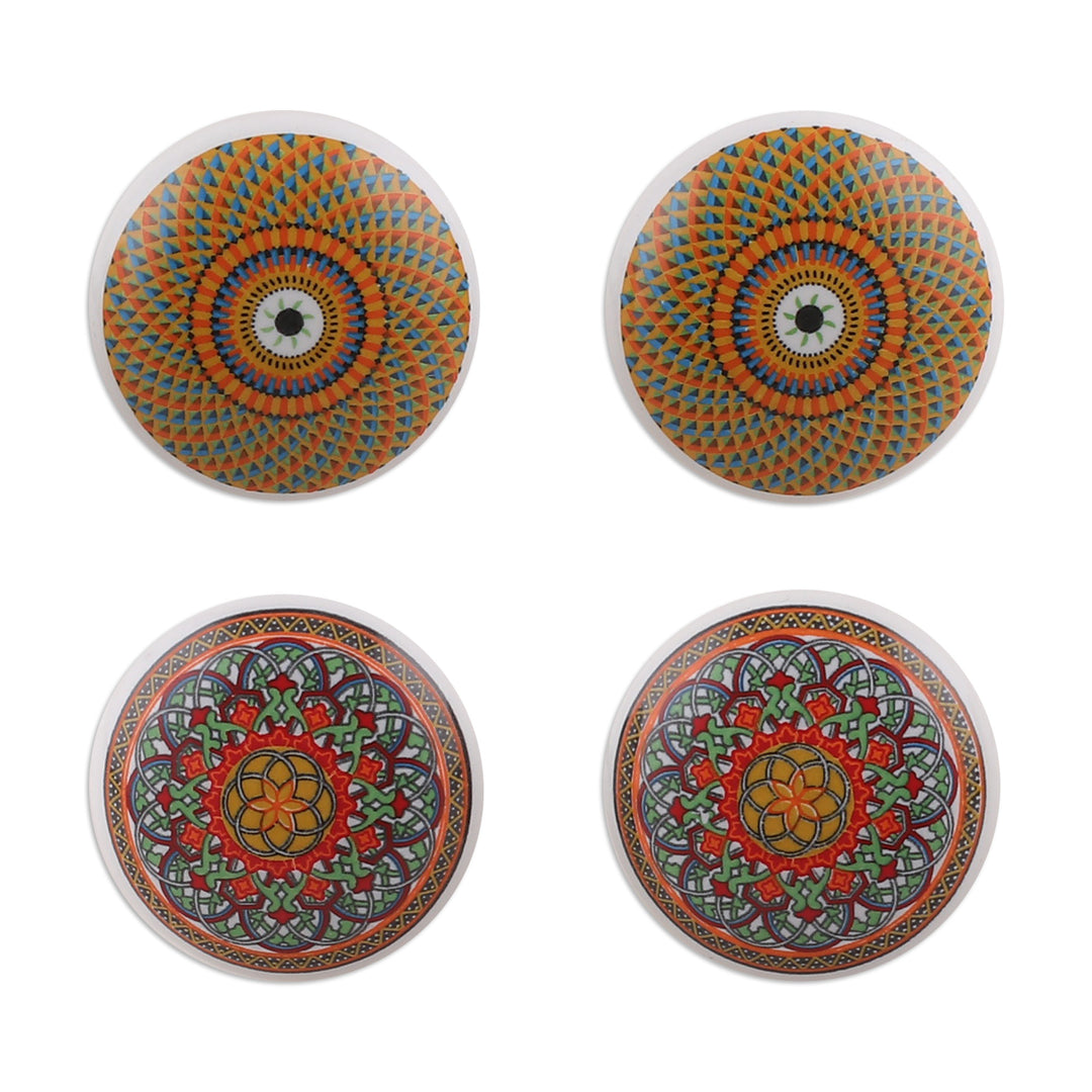 10 Hand-Painted Ceramic Knobs with Moroccan-Style Designs - Moroccan Style