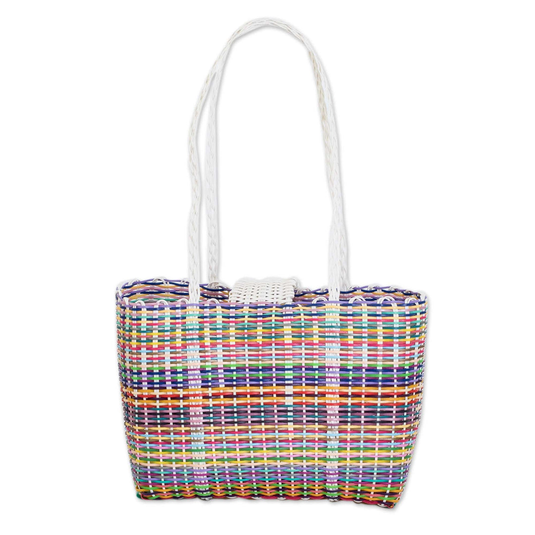 Multicolored Eco-Friendly Hand-Woven Tote Bag from Guatemala - Colors of Joy