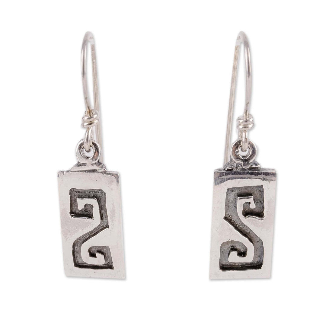 High-Polished Sterling Silver Justice Sign Dangle Earrings - Just Flair
