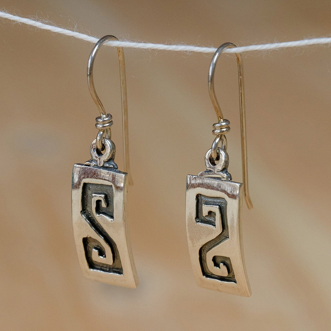 High-Polished Sterling Silver Justice Sign Dangle Earrings - Just Flair