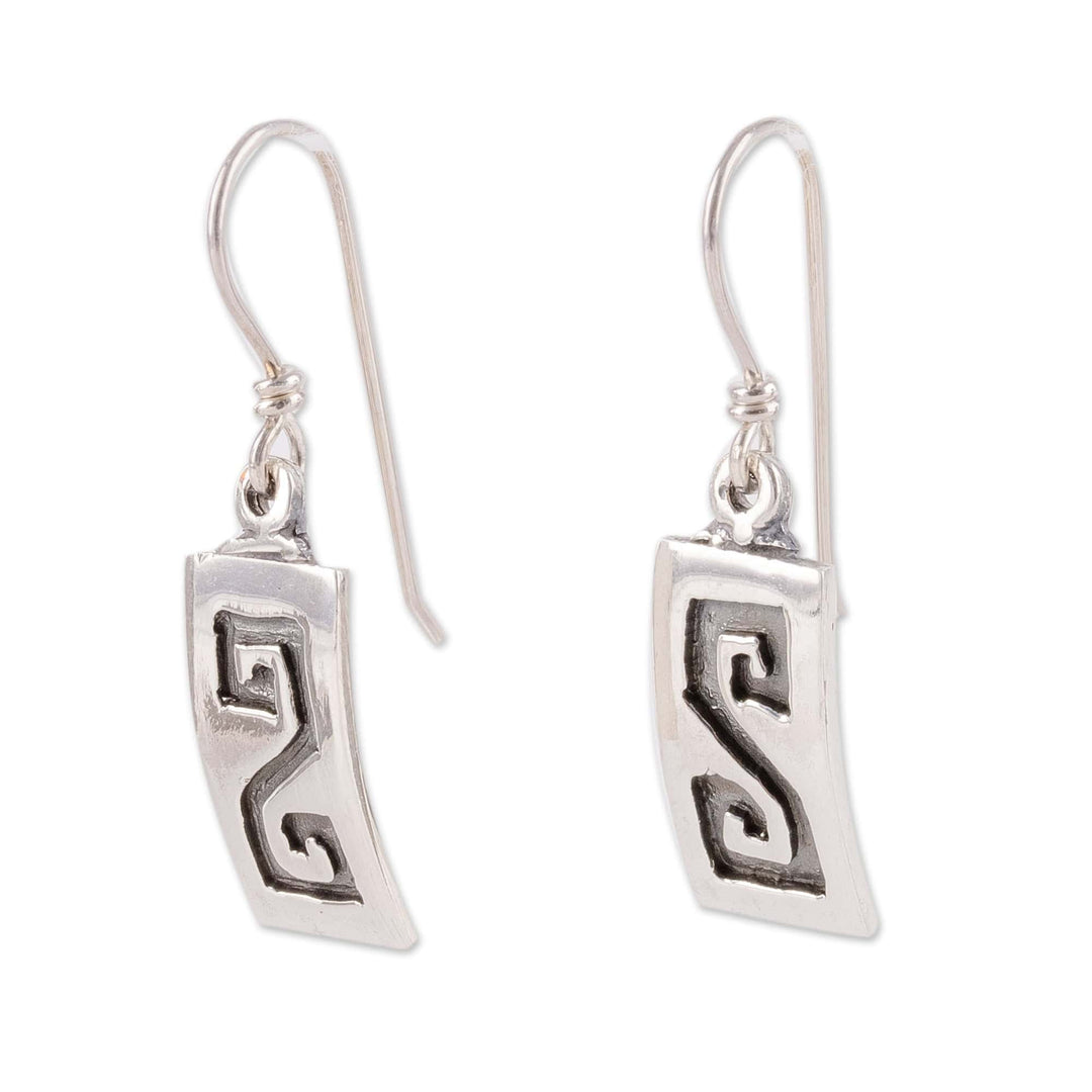 High-Polished Sterling Silver Justice Sign Dangle Earrings - Just Flair