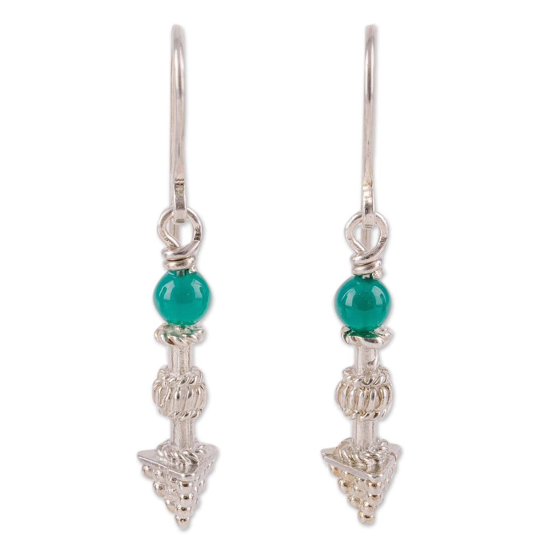 Sterling Silver and Natural Chalcedony Dangle Earrings - Dame's Kind Castle