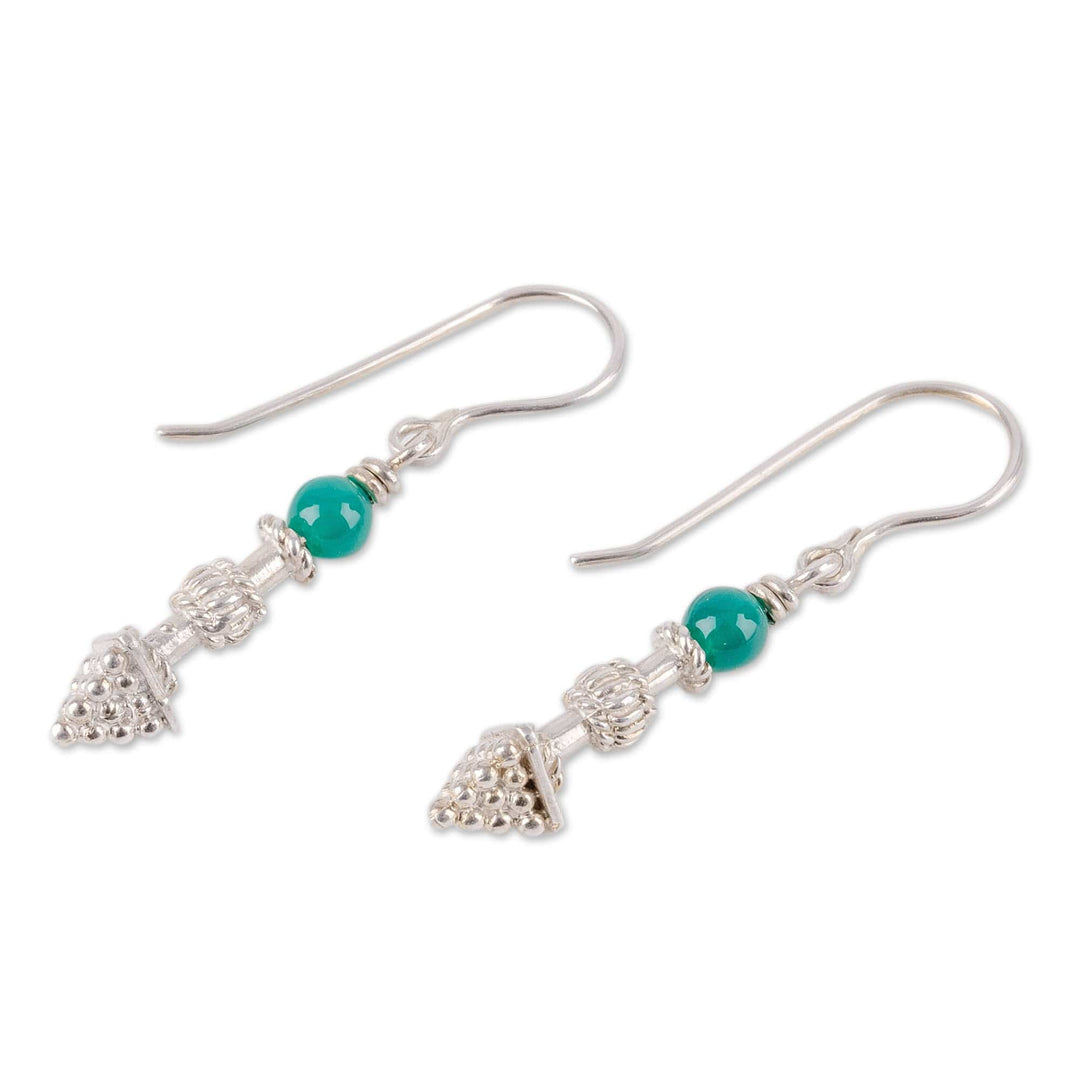 Sterling Silver and Natural Chalcedony Dangle Earrings - Dame's Kind Castle