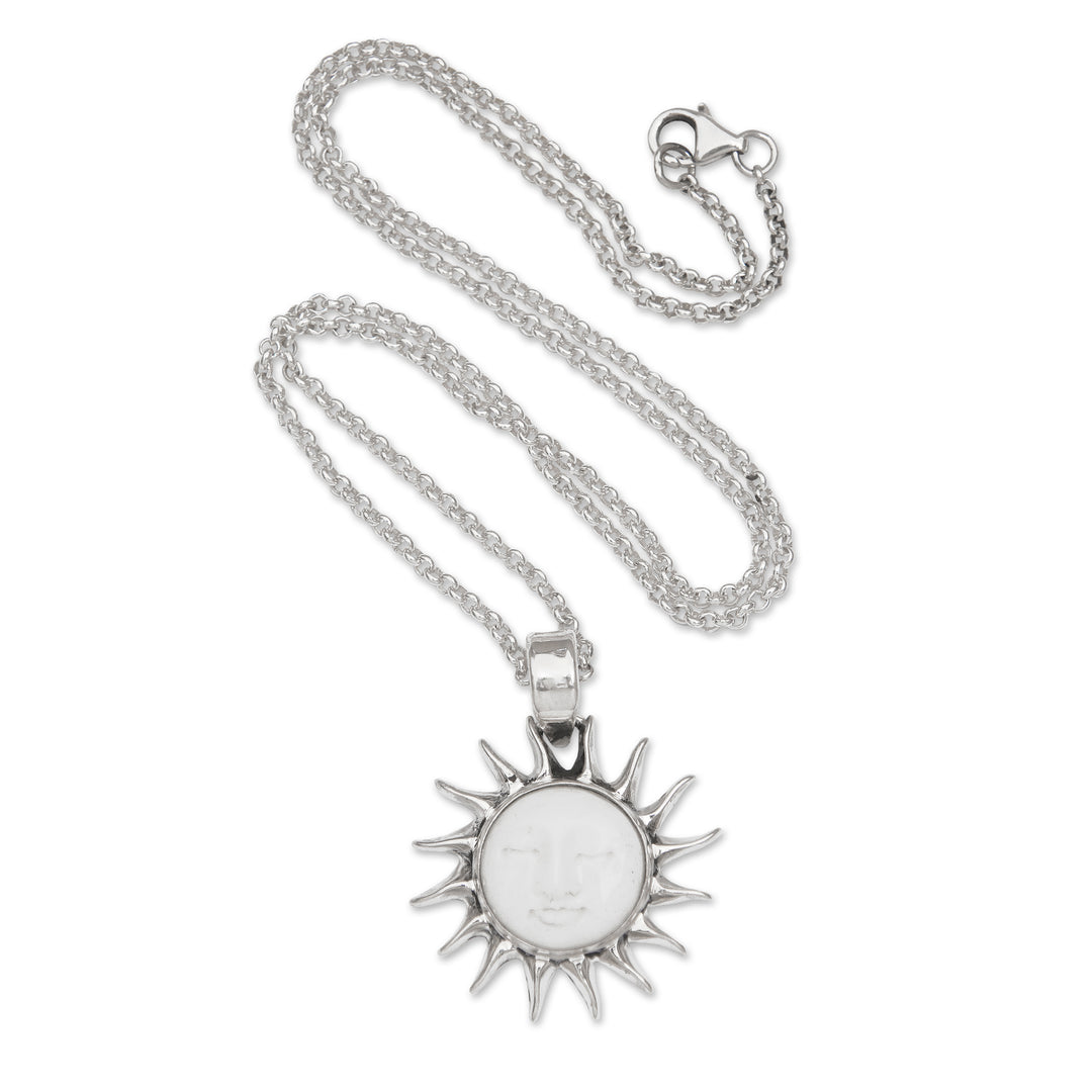 Traditional Balinese Sun Sterling Silver Pendant Necklace - Sunlight of Joy