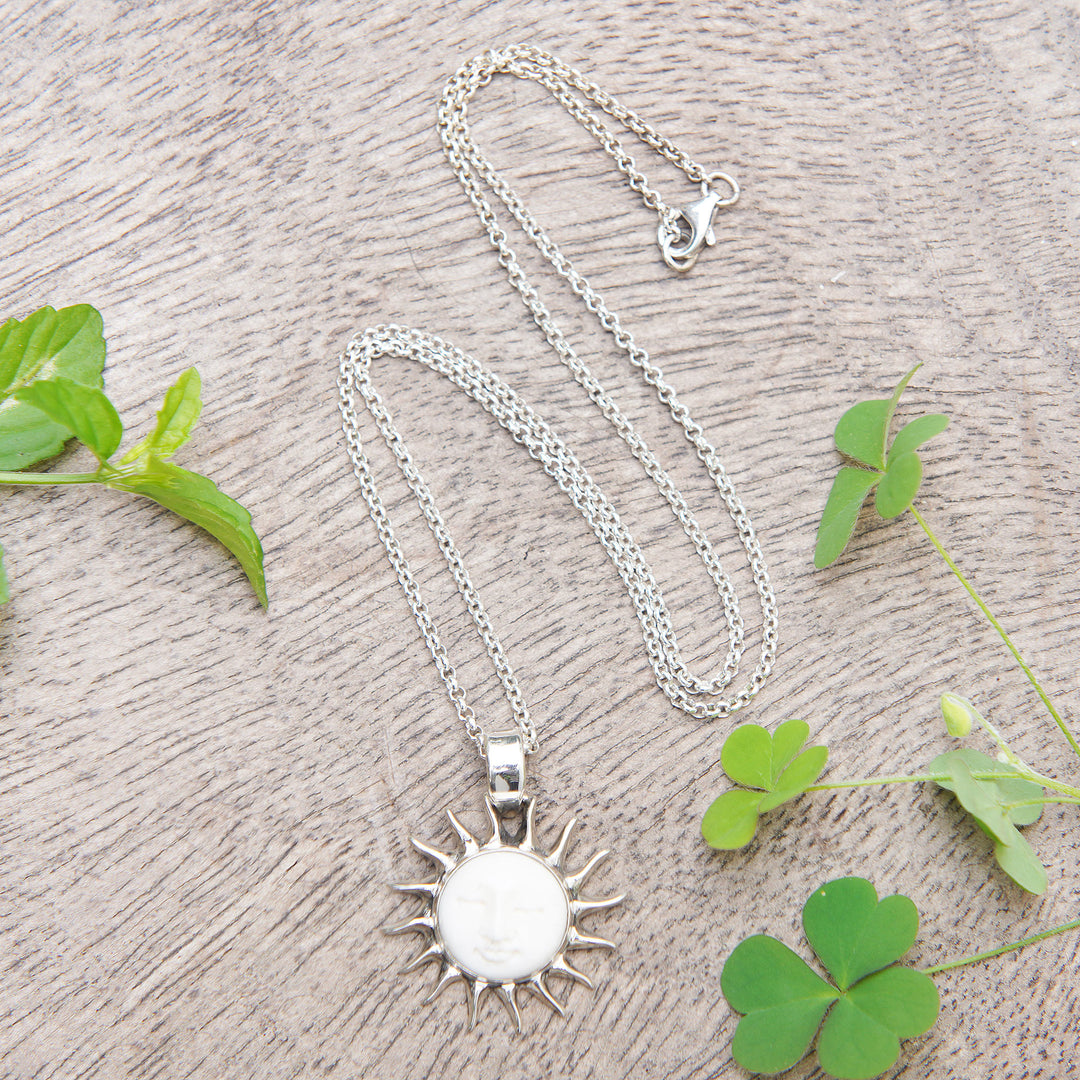 Traditional Balinese Sun Sterling Silver Pendant Necklace - Sunlight of Joy