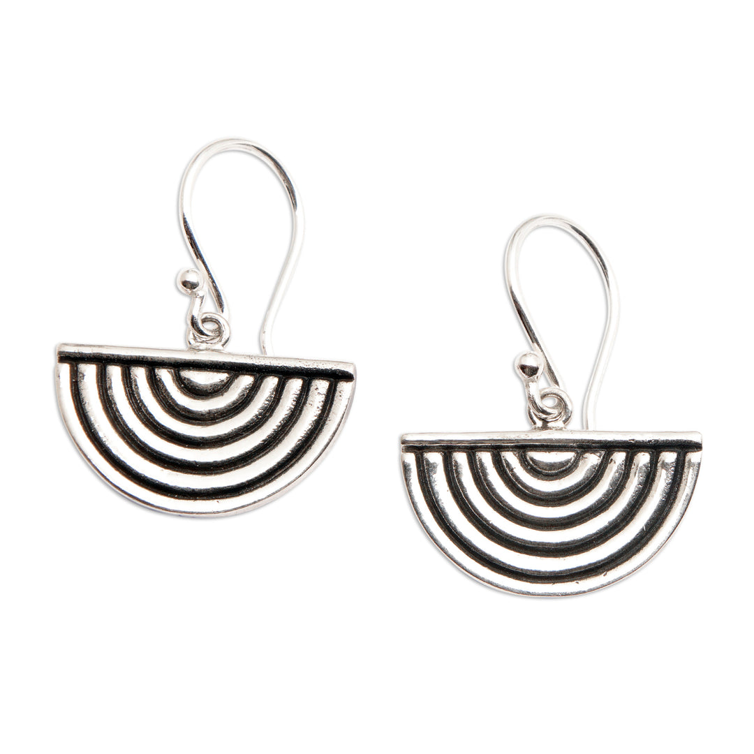 Polished Rainbow-Themed Sterling Silver Dangle Earrings - Rainbow's Memory