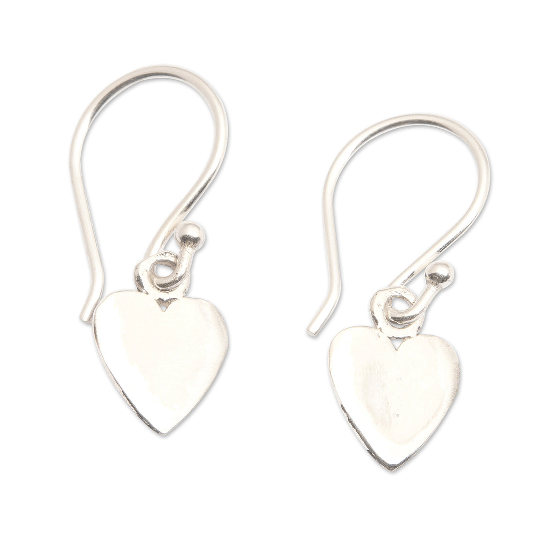 High-Polished Heart-Shaped Dangle Earrings from Bali - My Little Heart