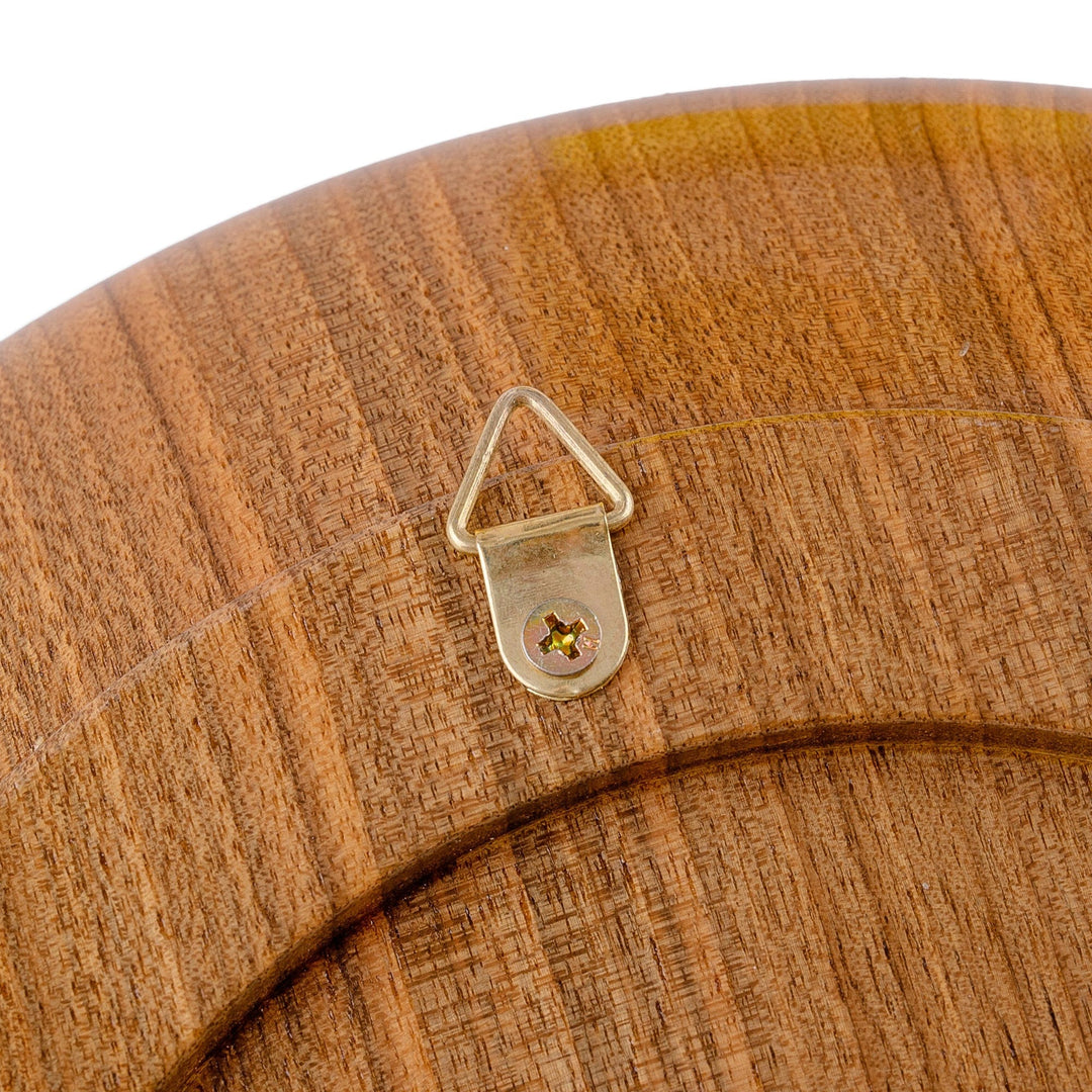 Hand-Carved Floral and Leafy Round Walnut Wood Wall Accent - Visions of Majesty