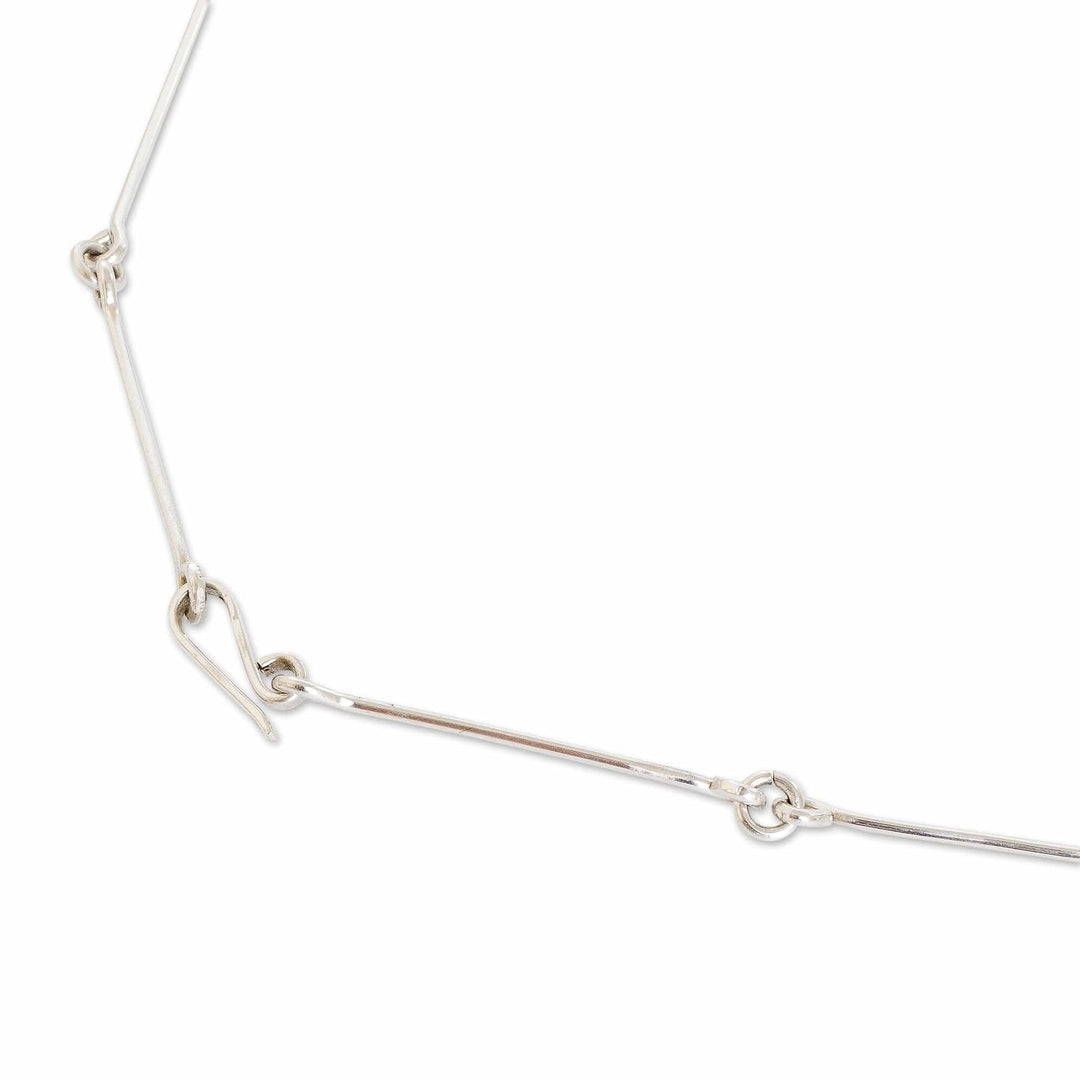 Sterling Silver and Black Jade Oval Pendant Necklace - Nocturnal Maya Elegance
