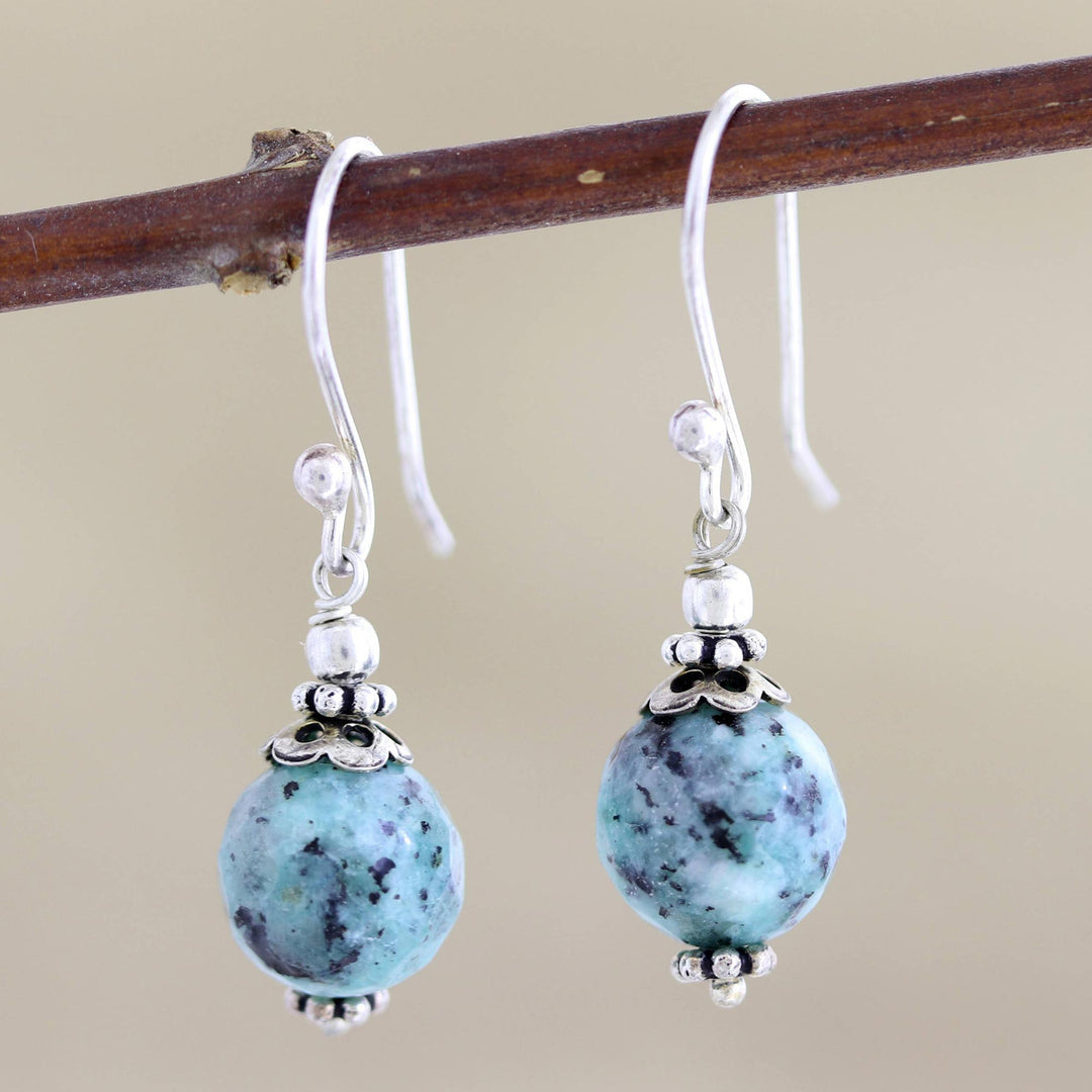 Handmade Agate and Sterling Silver Dangle Earrings - Lavish Lagoon