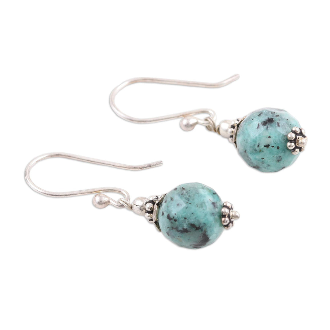 Handmade Agate and Sterling Silver Dangle Earrings - Lavish Lagoon