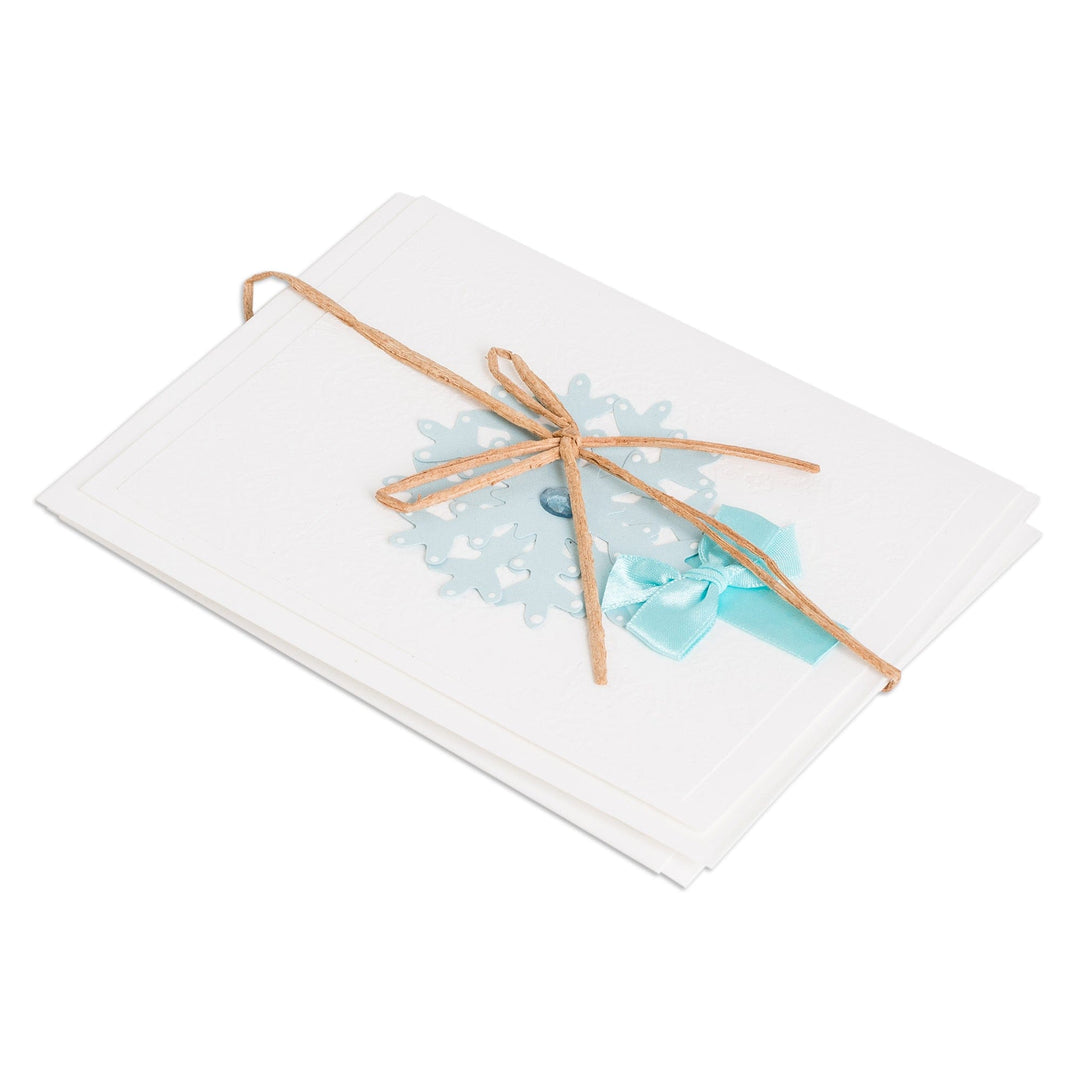 Handcrafted Pair of Snowflake Christmas Greeting Cards - Snowflake