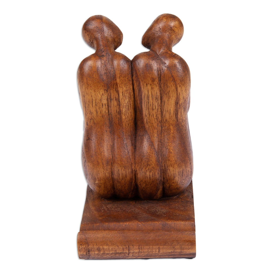 Hand-Carved Inspirational Jempinis Wood Phone Holder - Best Brotherhood