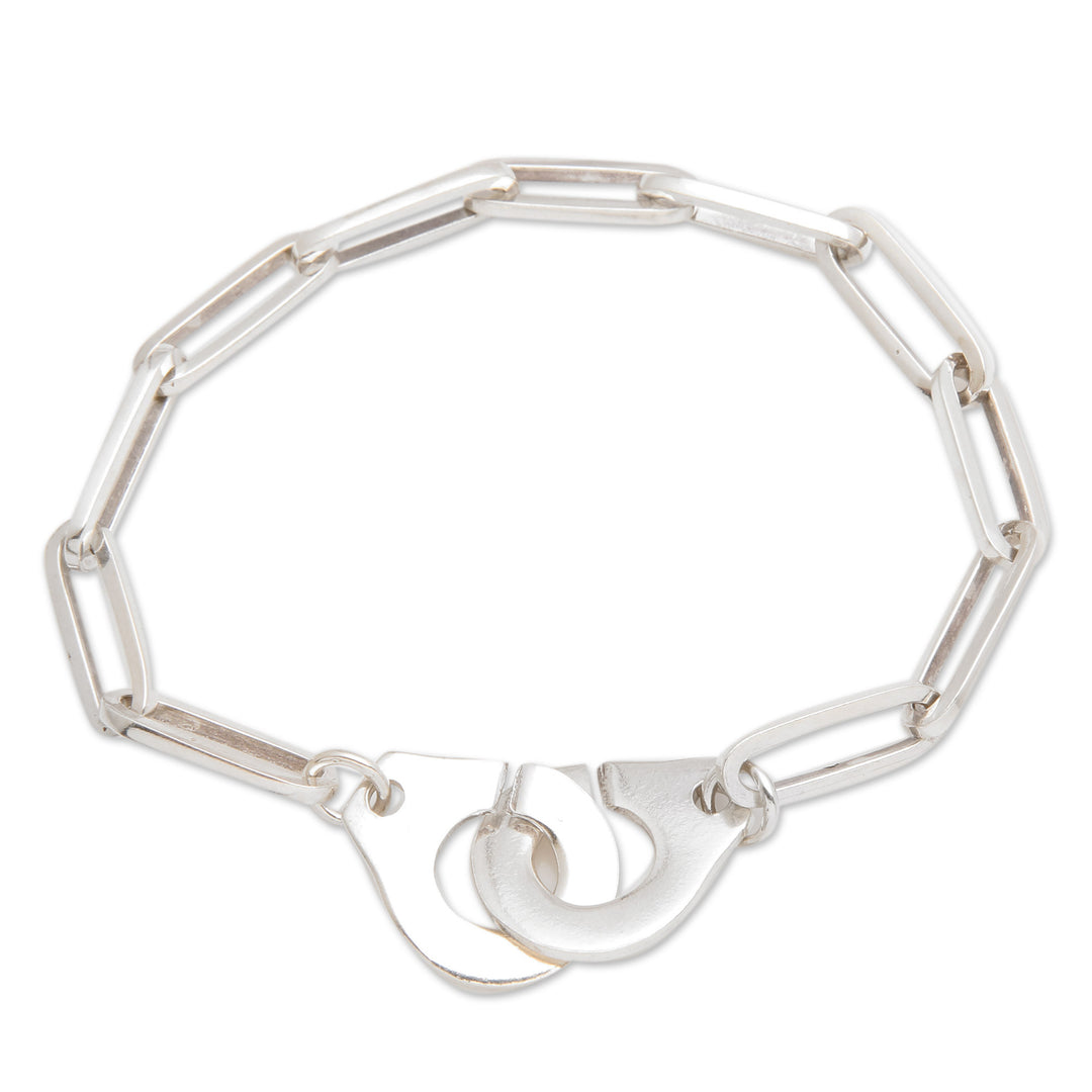High-Polished Sterling Silver Handcuff Pendant Bracelet - Cuffed to Style