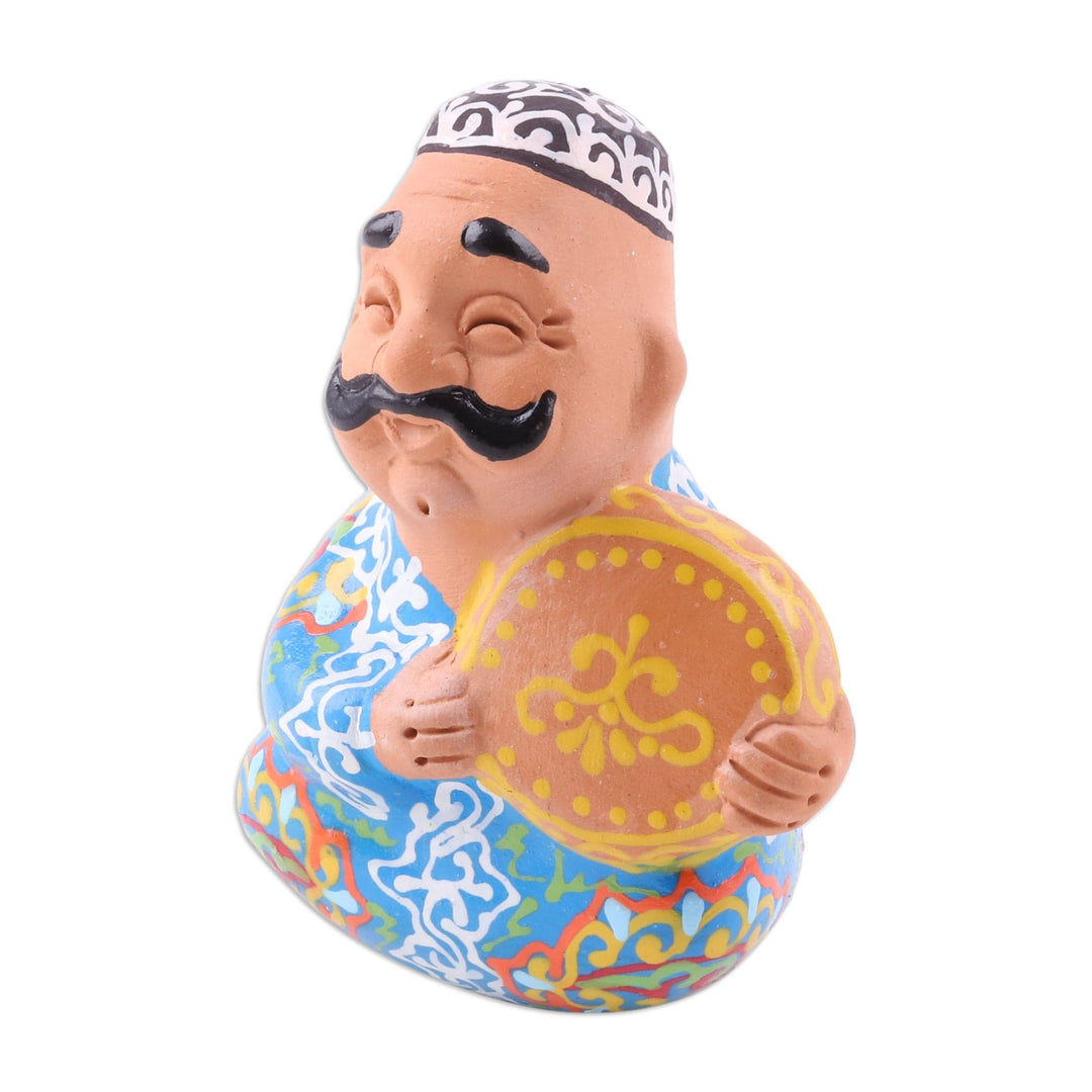 Pair of Faience Style Porcelain Uzbek Musicians Figurines - Uzbek Musicians