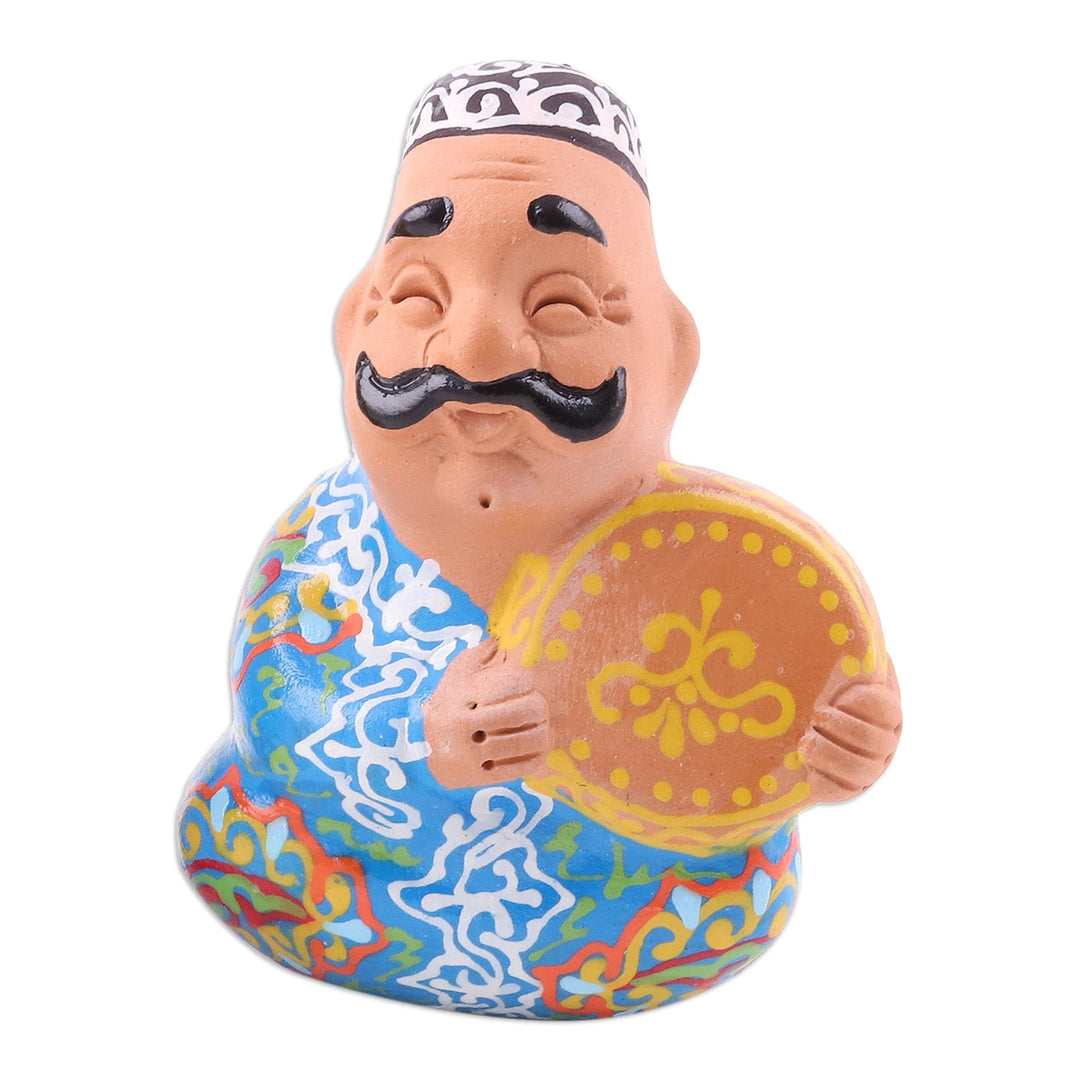 Pair of Faience Style Porcelain Uzbek Musicians Figurines - Uzbek Musicians