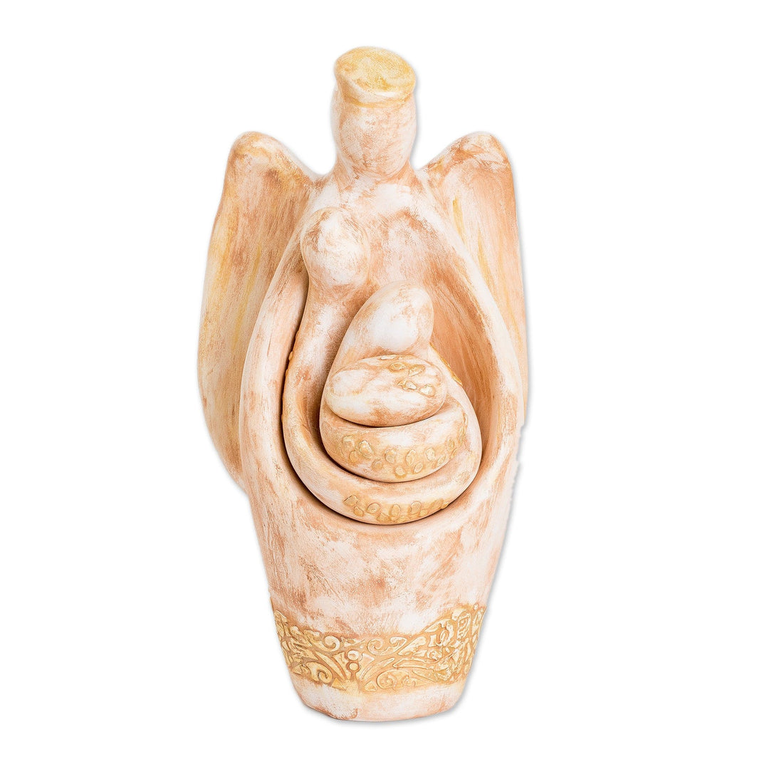 Semi-Abstract Ceramic Holy Family Sculpture (4 Pieces) - Sacred Guard