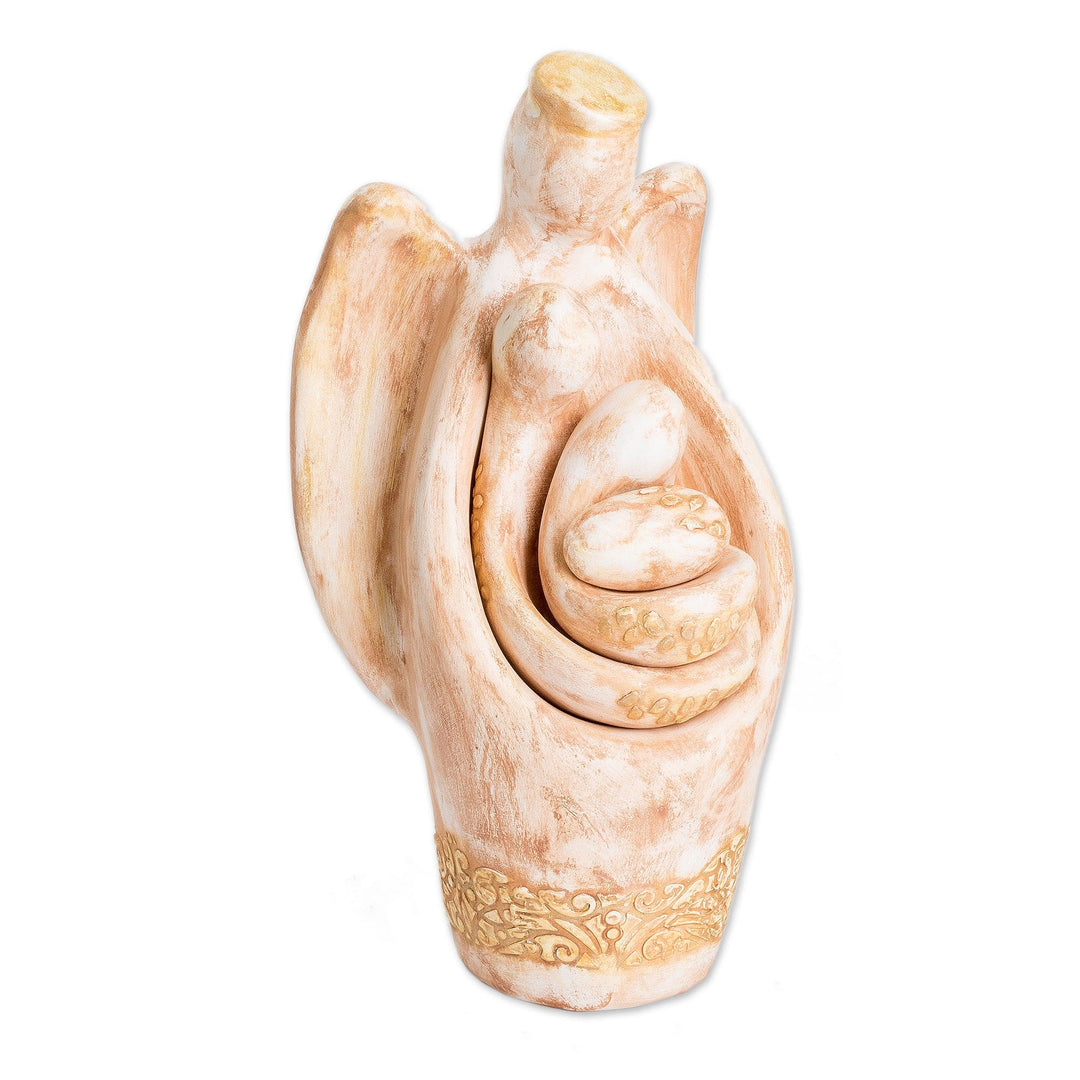 Semi-Abstract Ceramic Holy Family Sculpture (4 Pieces) - Sacred Guard