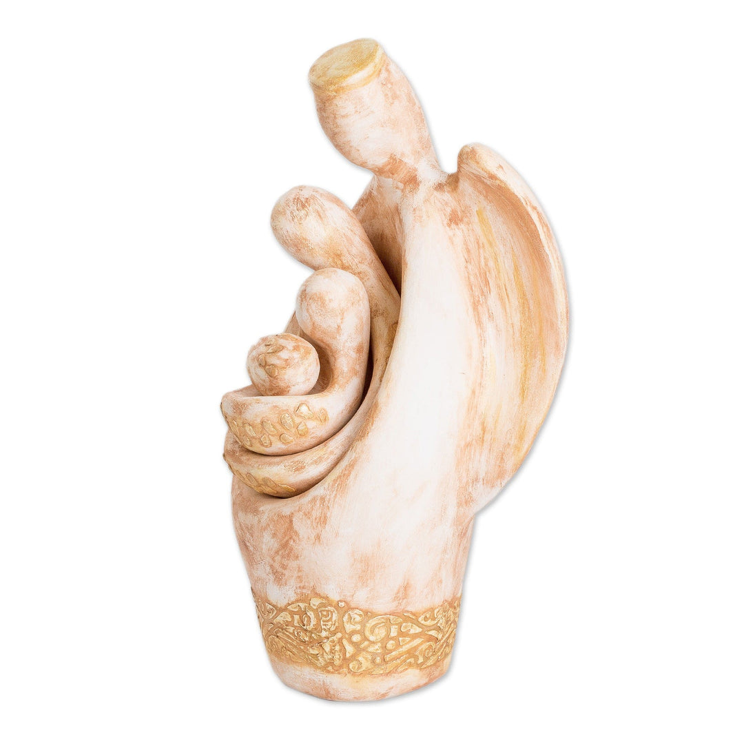 Semi-Abstract Ceramic Holy Family Sculpture (4 Pieces) - Sacred Guard