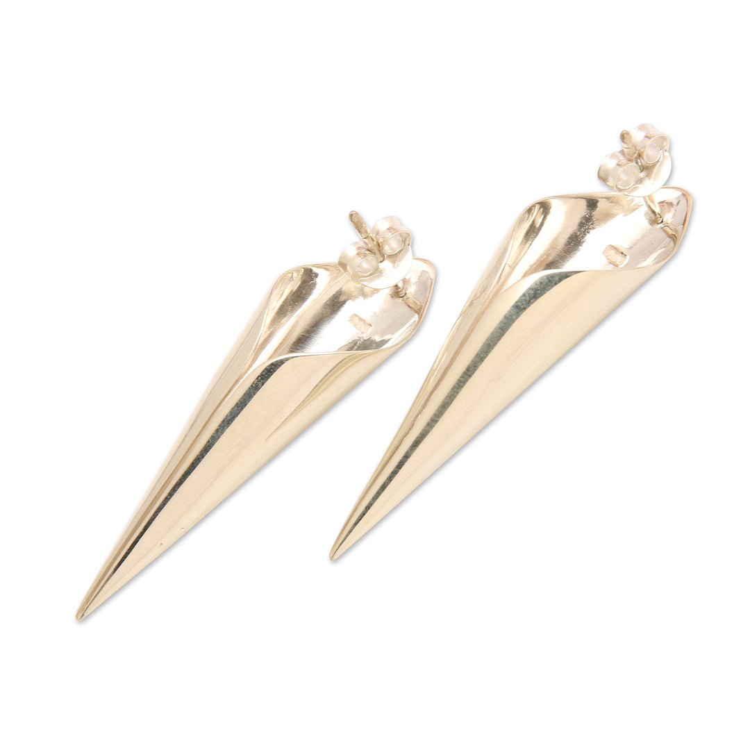 Modern Polished Cone-Shaped Sterling Silver Drop Earrings - Avant-Garde Claws