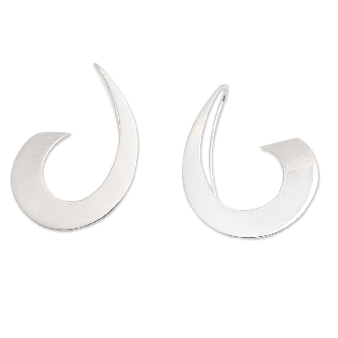 High-Polished Flame-Shaped Sterling Silver Drop Earrings - Future Flames