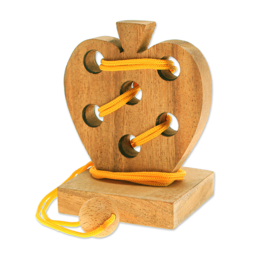 Handcrafted Apple-Shaped Wood Disentanglement Puzzle Game - Apple Embrace