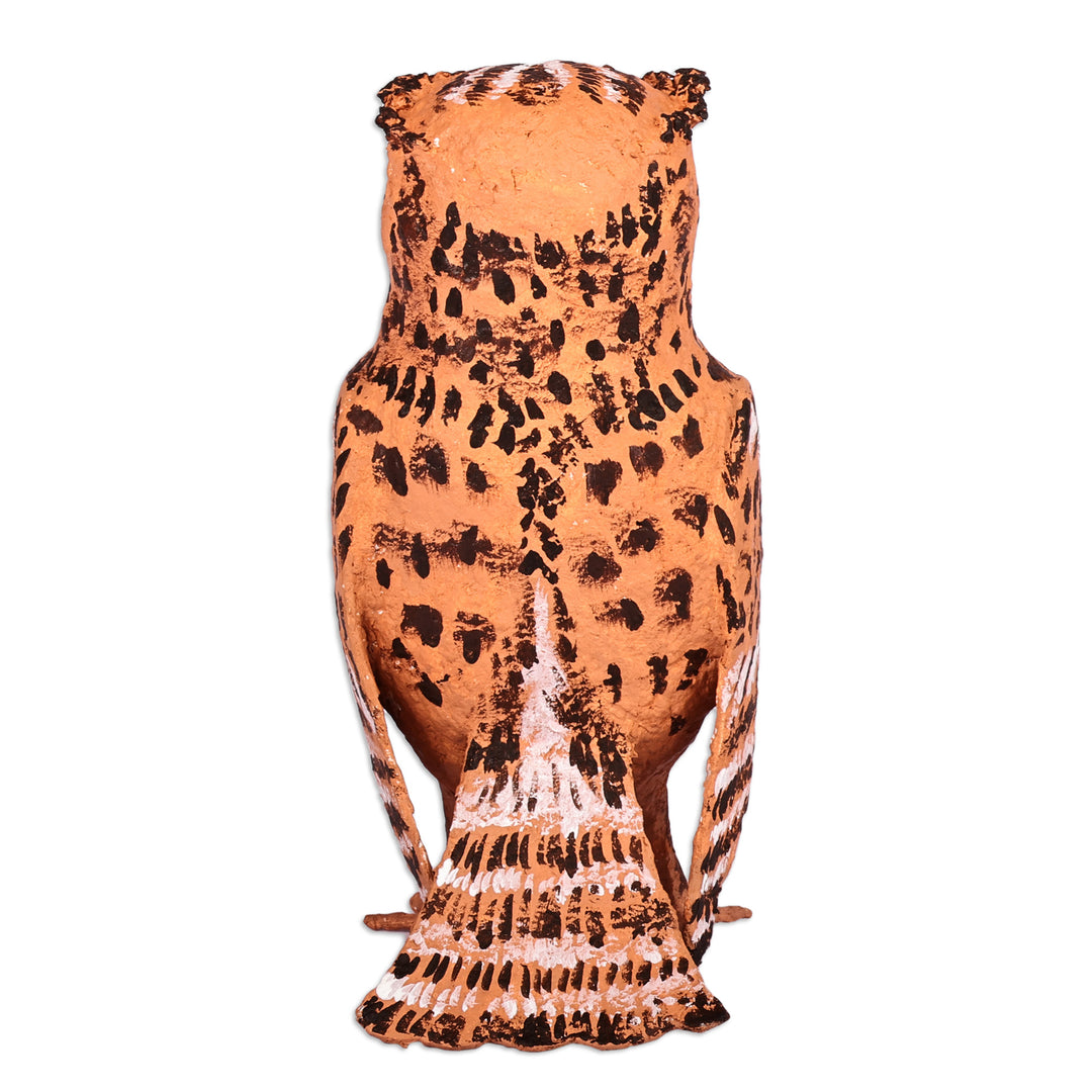 Hand-Painted Papier Mache Owl Sculpture from Armenia - Memorial to the Wise