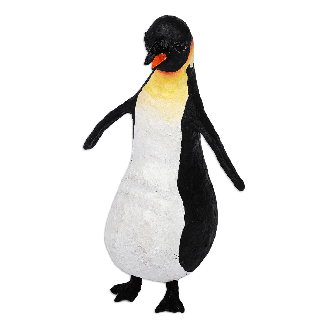 Hand-Painted Papier Mache Penguin Sculpture from Armenia - Memorial to the Unique