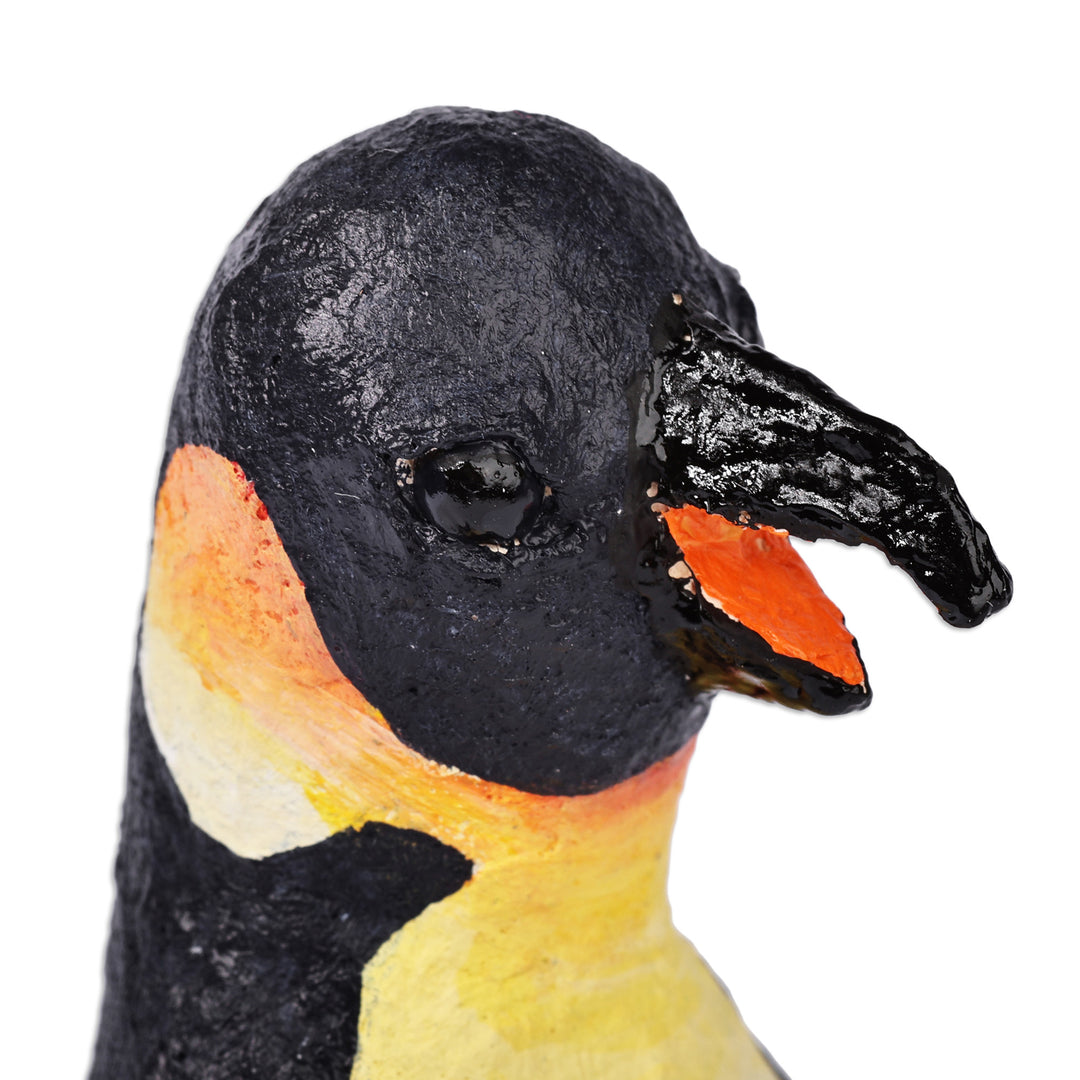 Hand-Painted Papier Mache Penguin Sculpture from Armenia - Memorial to the Unique