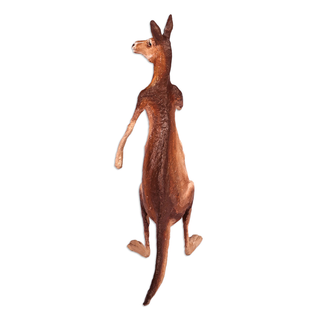 Hand-Painted Papier Mache Kangaroo Sculpture from Armenia - Memorial to the Strong