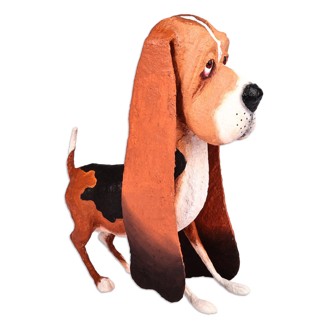 Handcrafted Painted Dog-Themed Papier Mache Sculpture - Gracious Companion