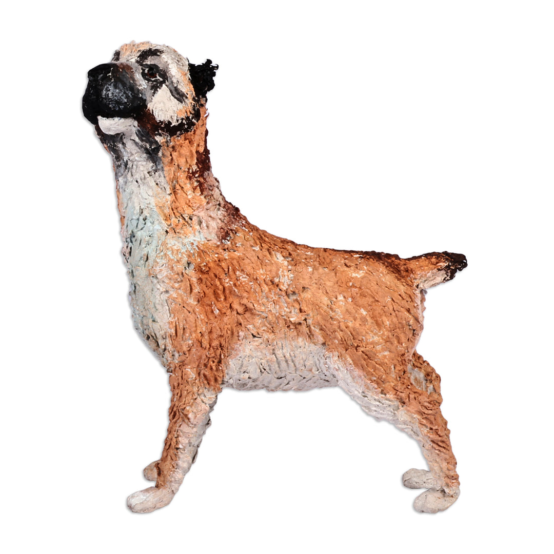 Hand-Painted Papier Mache Armenian Gampar Dog Sculpture - Memorial to the Loyal