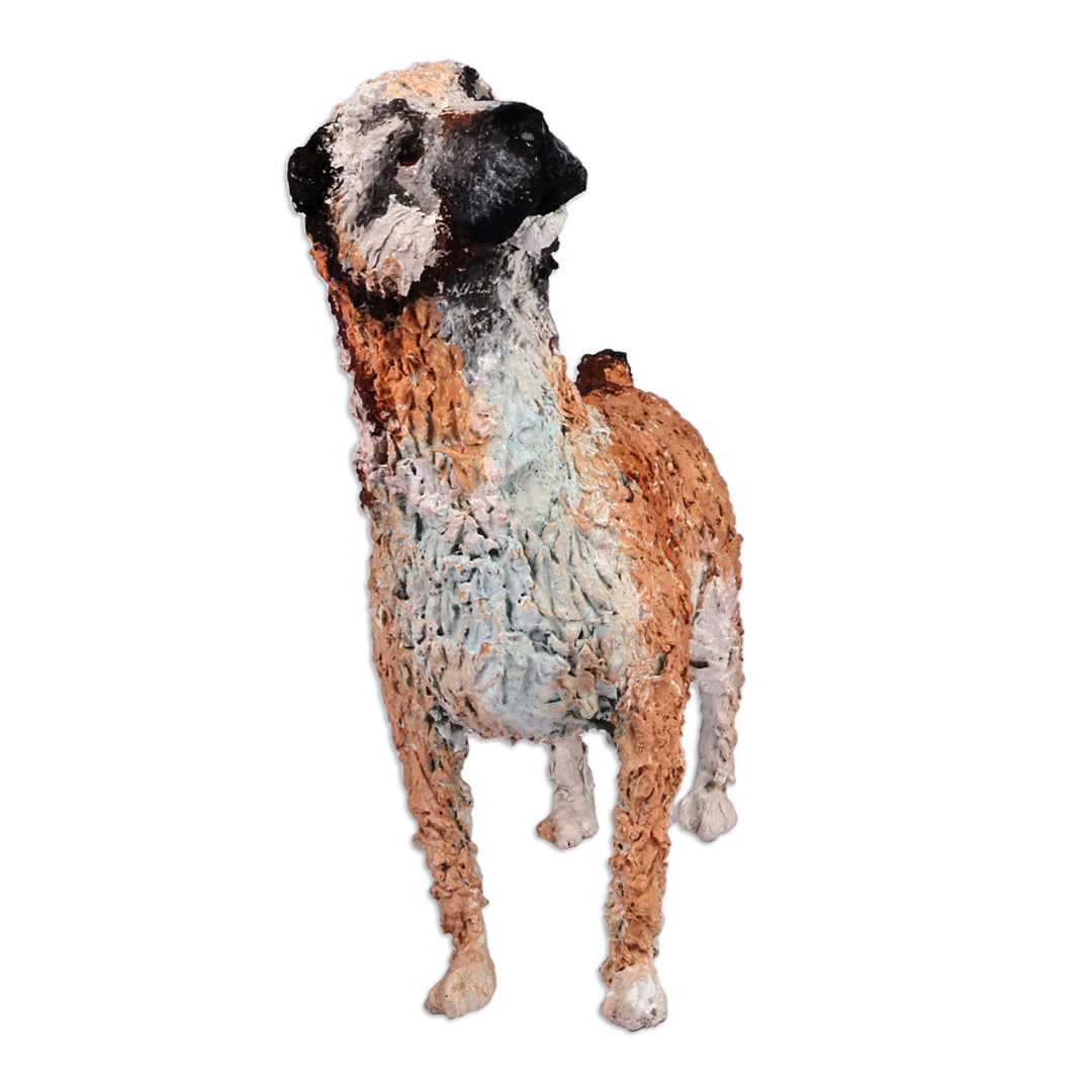 Hand-Painted Papier Mache Armenian Gampar Dog Sculpture - Memorial to the Loyal