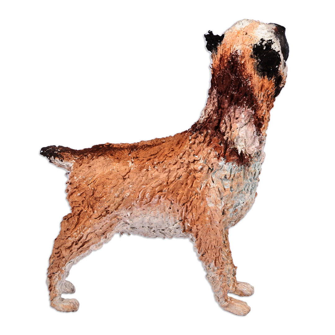 Hand-Painted Papier Mache Armenian Gampar Dog Sculpture - Memorial to the Loyal