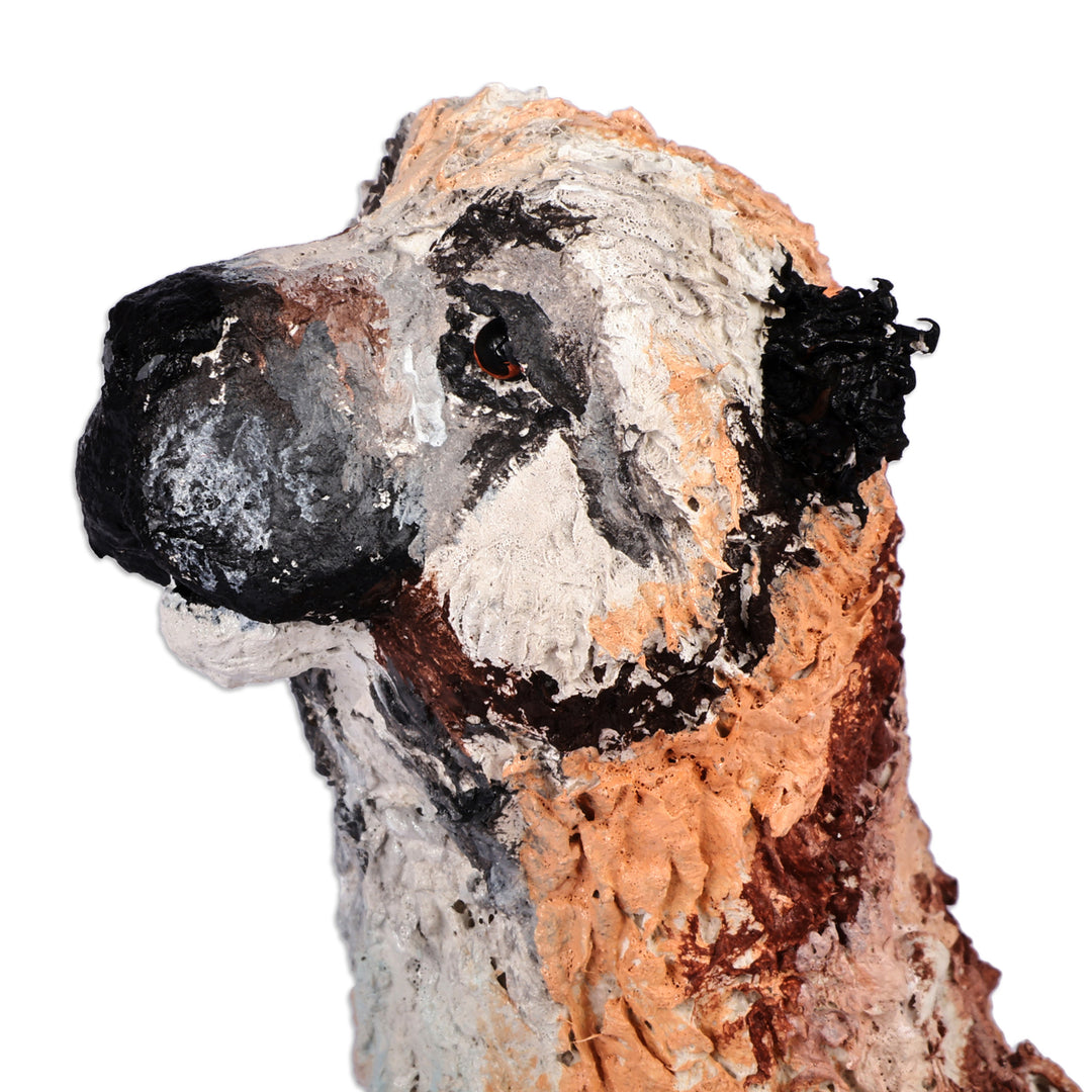 Hand-Painted Papier Mache Armenian Gampar Dog Sculpture - Memorial to the Loyal