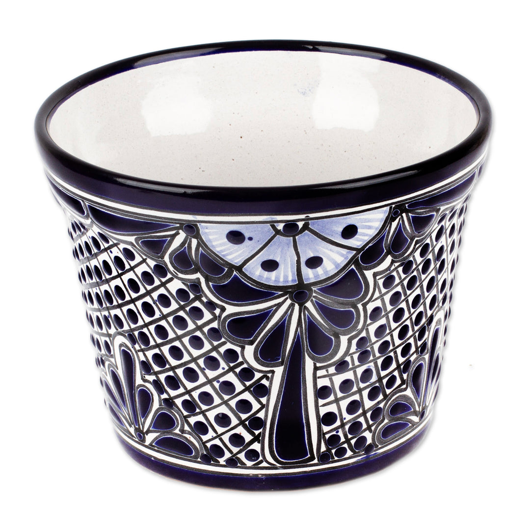 Handmade Classic Indigo-Toned Ceramic Flower Pot (Medium) - Bewitched Nature