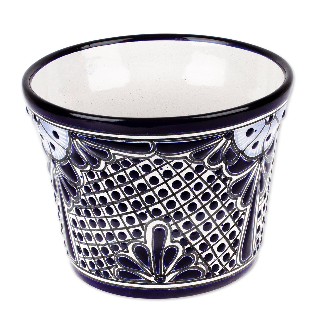 Handmade Classic Indigo-Toned Ceramic Flower Pot (Medium) - Bewitched Nature