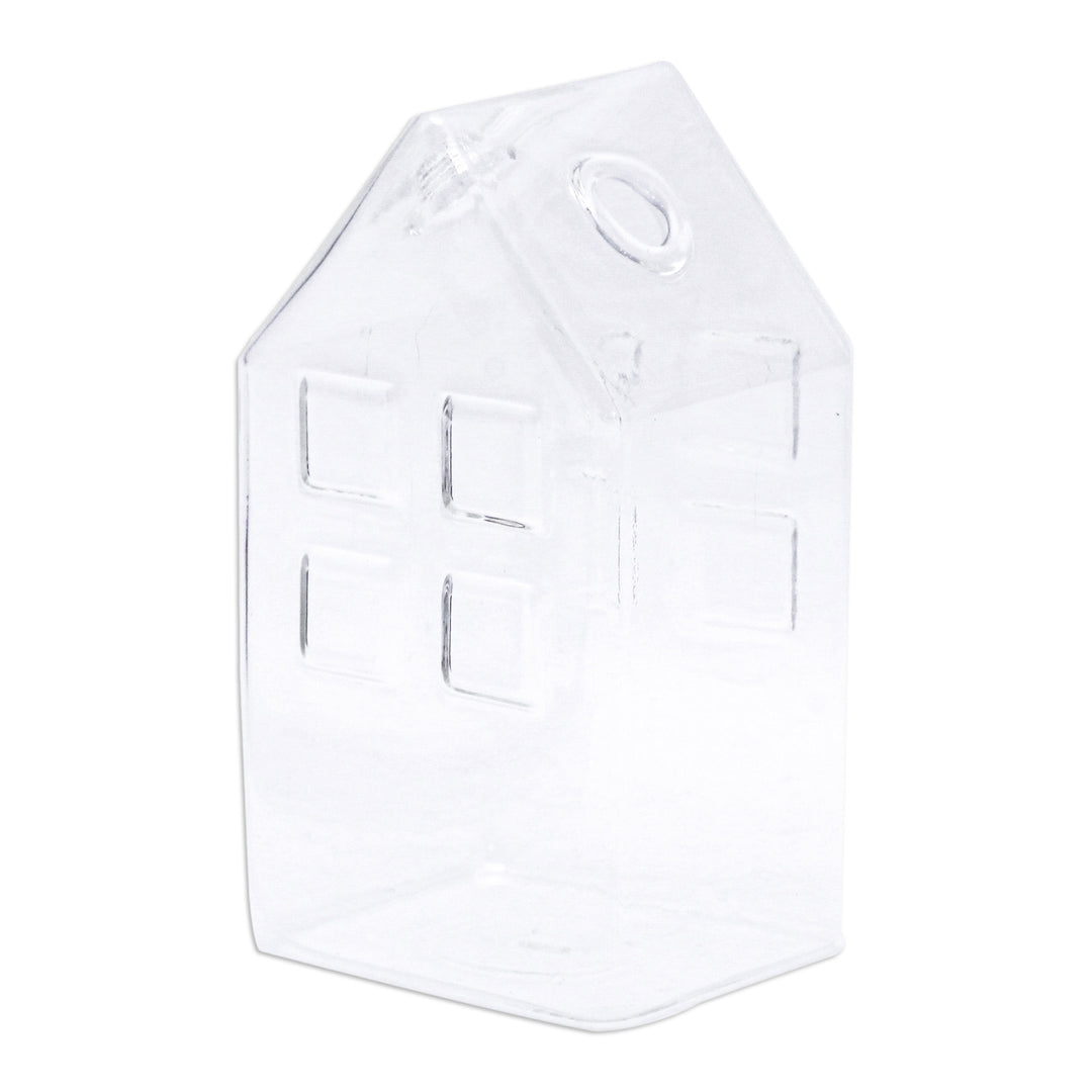 Handcrafted House-Shaped Glass Decorative Vase (Large) - Crystal Home