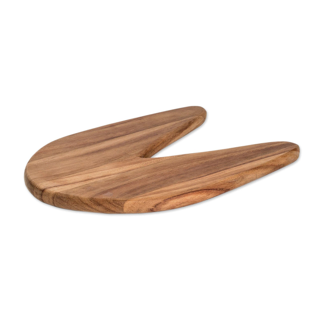 Hand-Carved Rabbit-Shaped Teak Wood Cheese Board - Bunny Delight