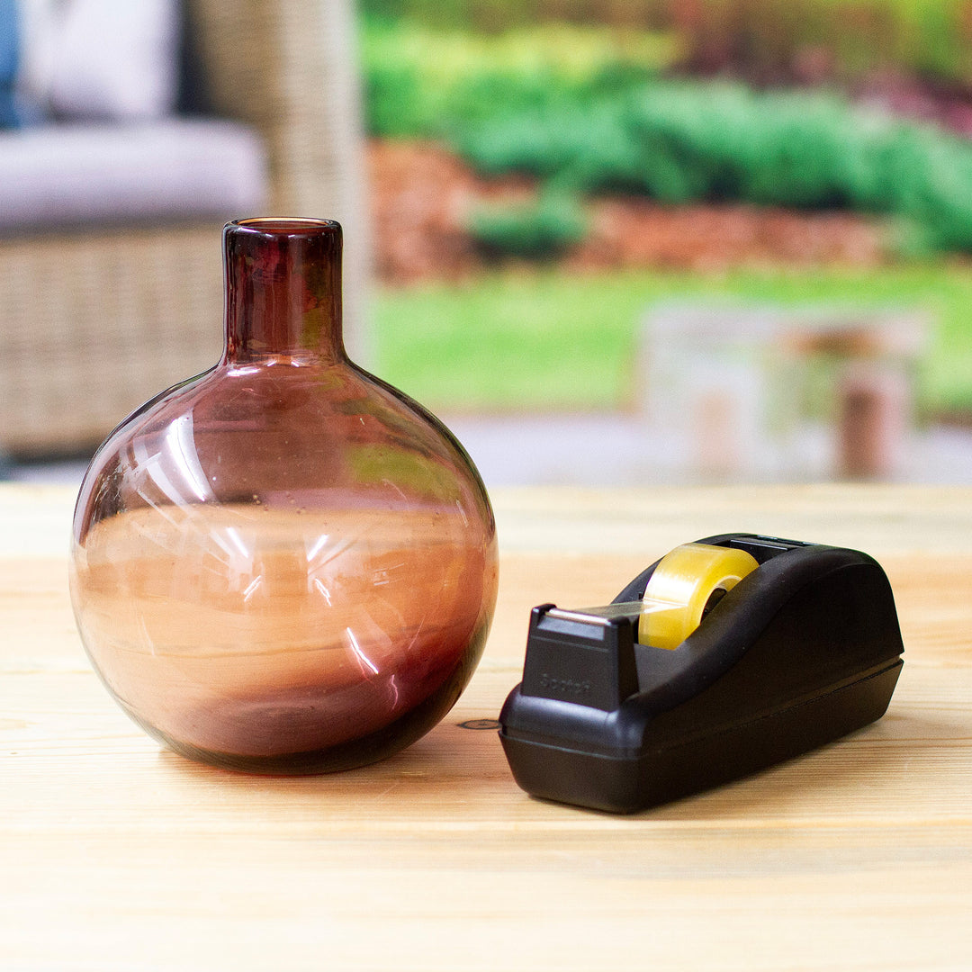 Eco-Friendly Handblown Clear Bordeaux Glass Vase - Bordeaux Dream