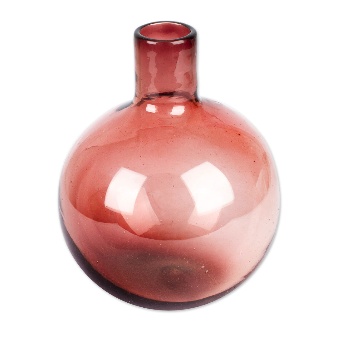 Eco-Friendly Handblown Clear Bordeaux Glass Vase - Bordeaux Dream