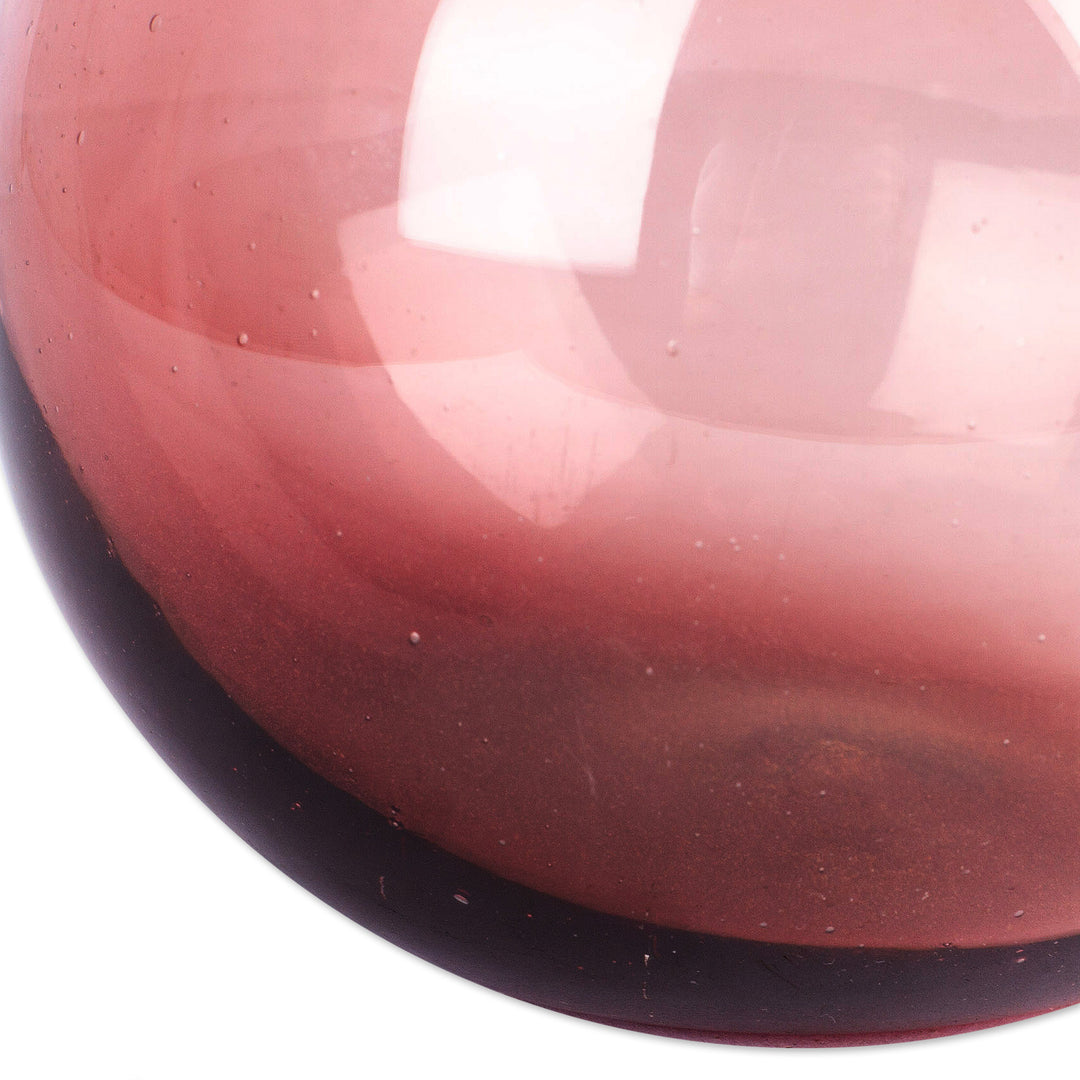 Eco-Friendly Handblown Clear Bordeaux Glass Vase - Bordeaux Dream