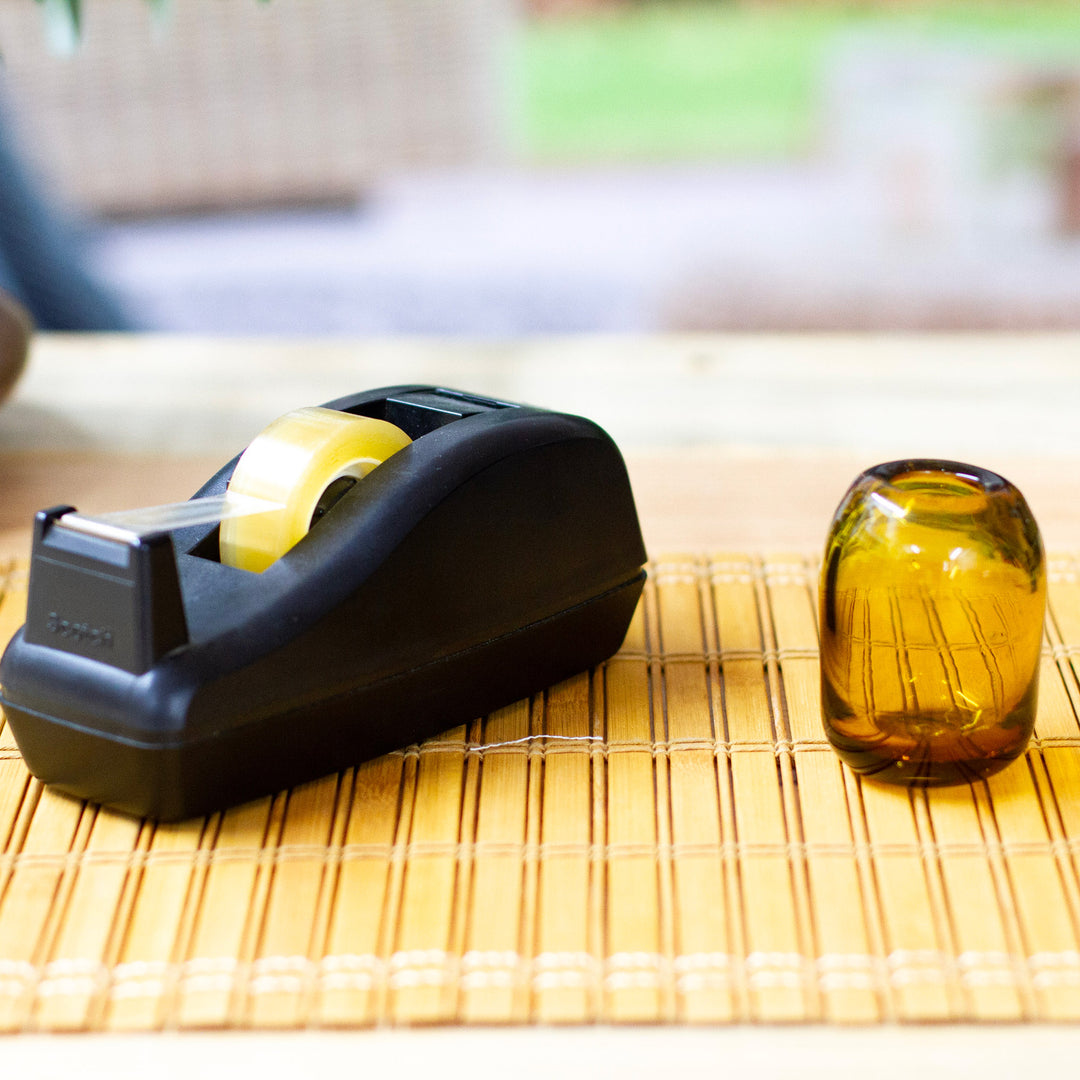 Minimalist Handblown Yellow Recycled Glass Incense Holder - Classic Spring