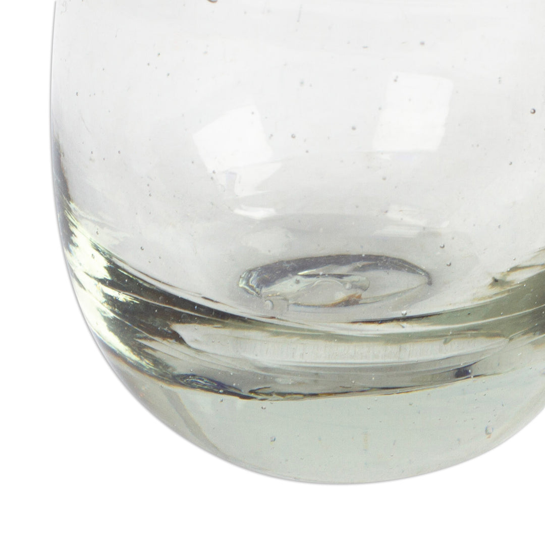 Cobalt Blue and Clear Handblown Shot Glasses (Pair) - Cobalt Day