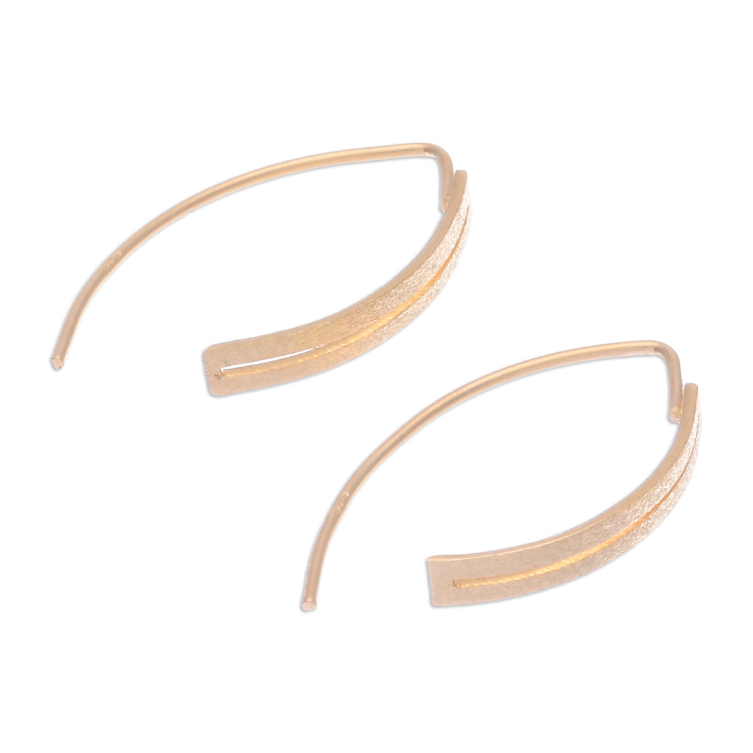 Modern Openwork 18k Gold-Plated Drop Earrings from Thailand - Bright Modern Shine