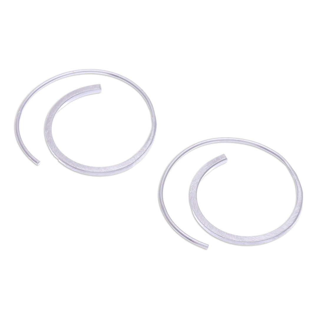 Modern Sterling Silver Spiral Drop Earrings from Thailand - Spiral Radiance